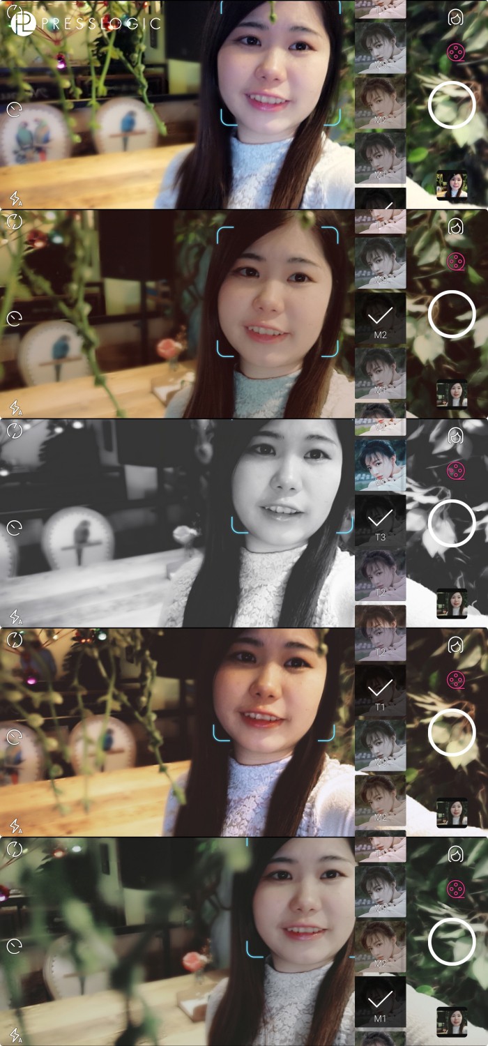 PressLogic 以不同濾鏡拍攝的效果