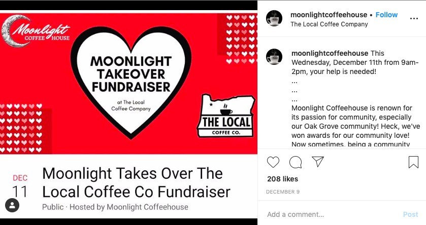 Pixie早前還特別為Dave籌辦籌款活動，大方透過自家咖啡廳的Instagram和臉書發文為他家咖啡廳進行宣傳，呼籲大眾到此消費，當日所有收入都將轉交給Dave與他的妻子Tina McAdams。