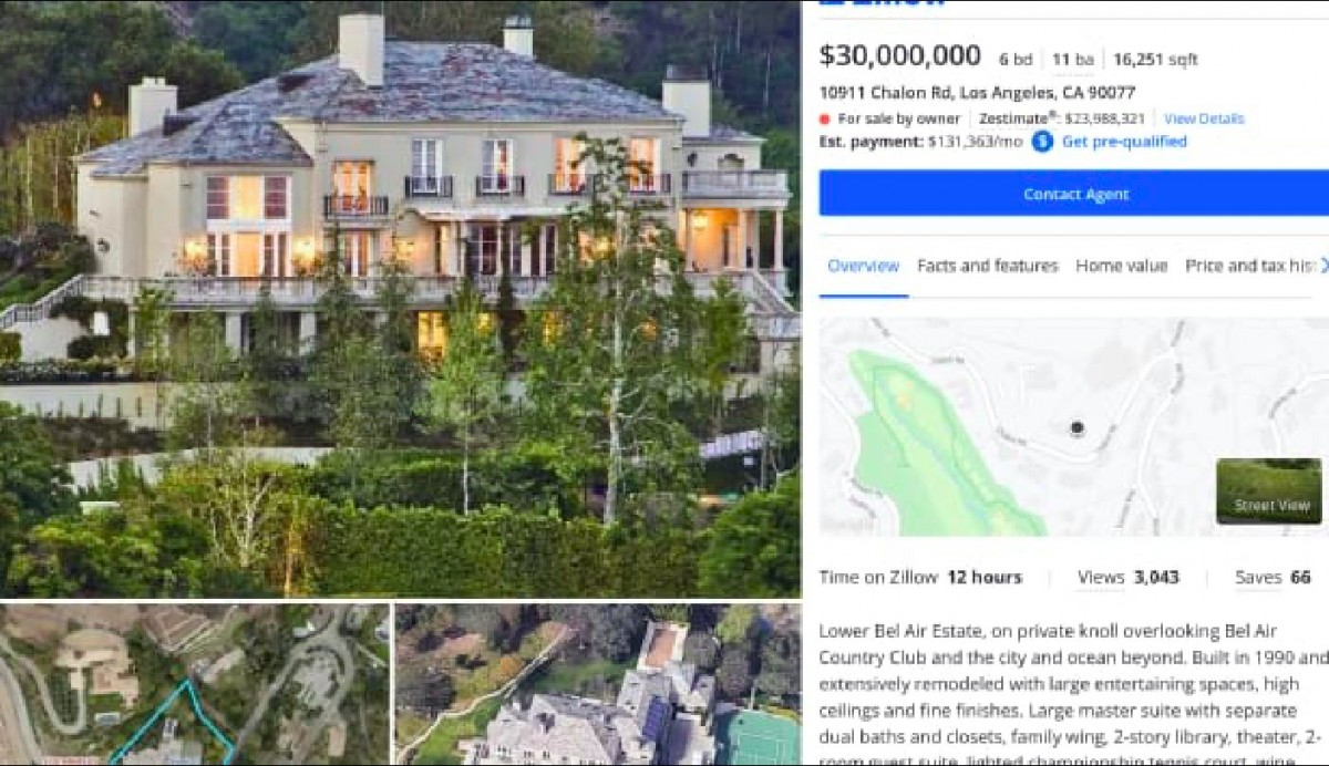 根據《CNBC》報道,馬斯克位於洛杉磯高檔社區Bel Air的2處豪宅,目前在房地產網站Zillow上以3000萬美元與950萬美元的價格出售。