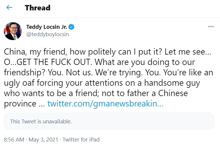 Twitter@Teddy Locsin Jr