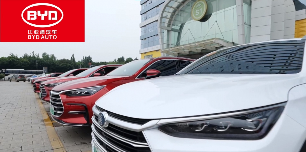 比亞迪電動車8月份銷量較去年同期增3倍。