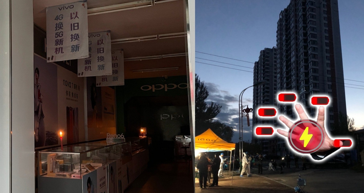 限電令下有民居常停電,有商場要用蠟蠋照明。