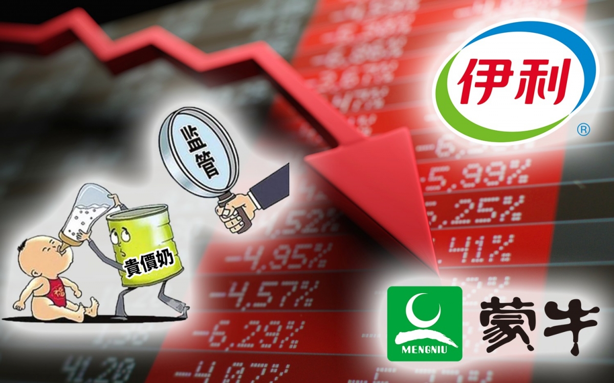 監管風暴令蒙牛及伊利股價大跌。