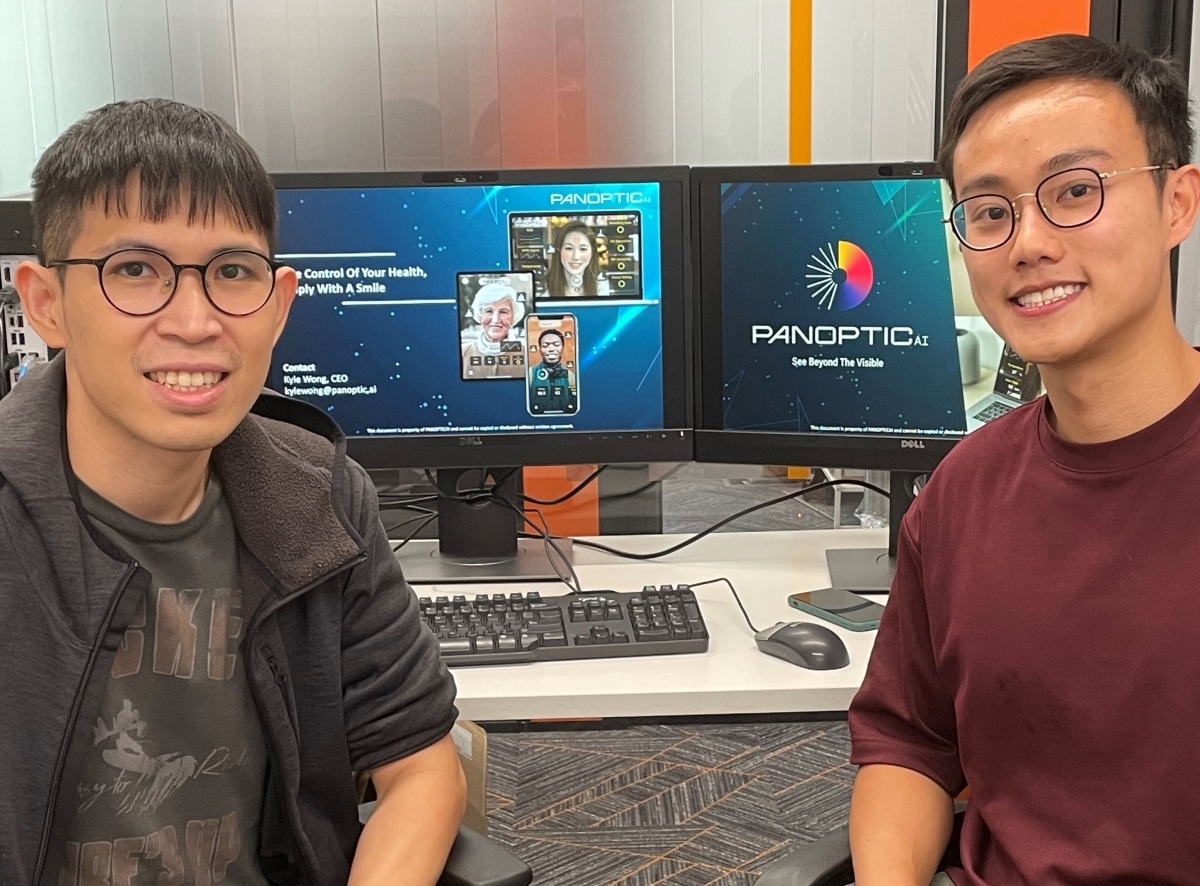 PanopticAI由陳經緯(左)、黃君朗(右)、陳子泰及蘇孝宇教授聯合創辦。