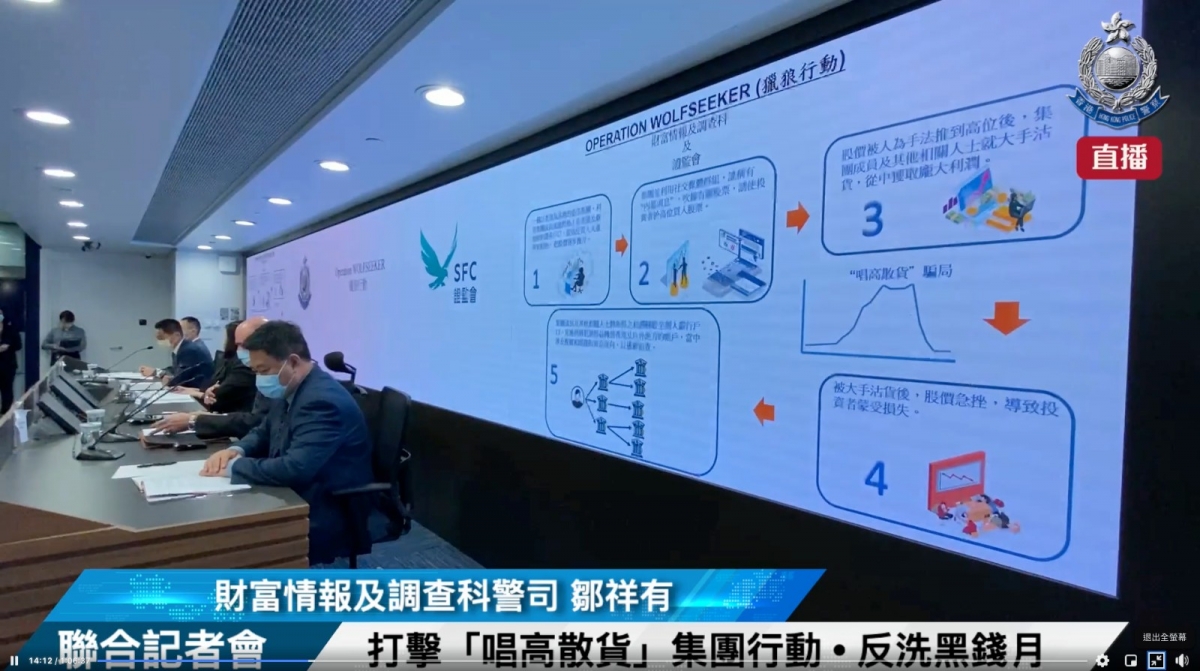 香港及新加坡警方破造市案拘10人凍結7500萬資產。