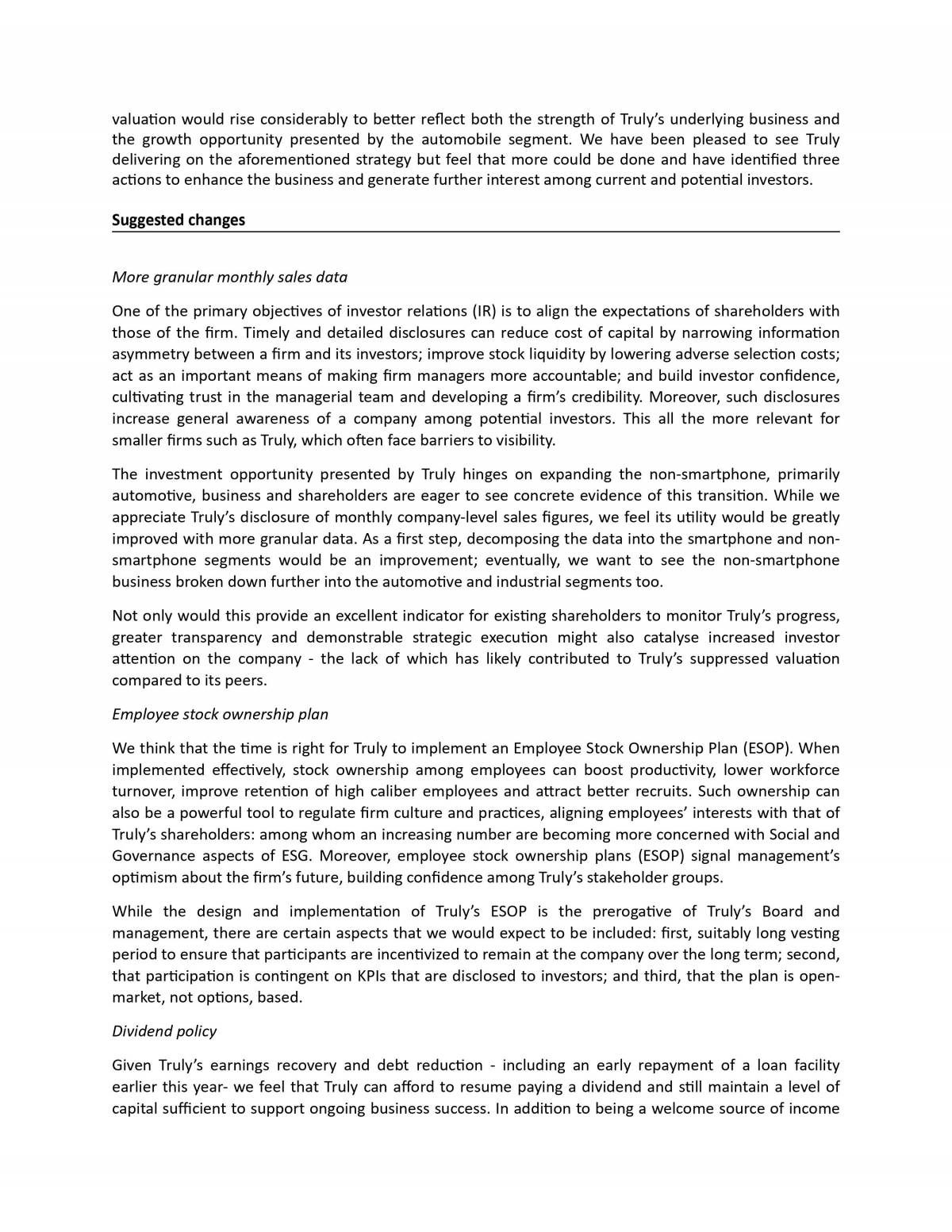 RAYS Capital常務合伙人陳鍾元發給信利國際（732）的公開信（第2頁）