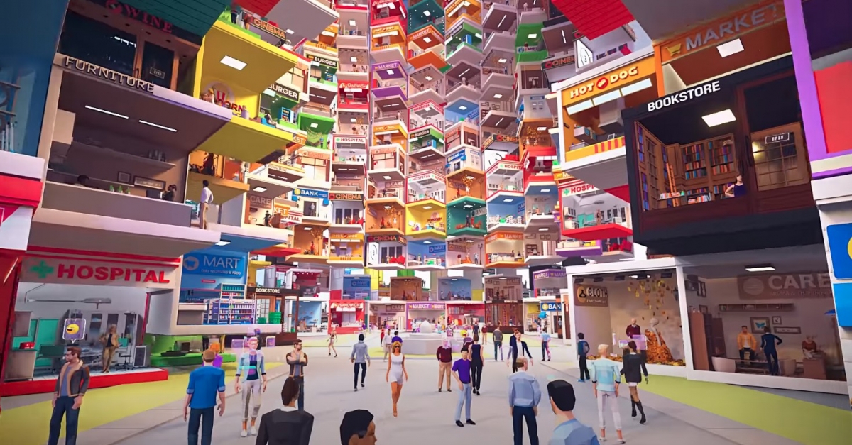 Com2uS將之稱為「元宇宙都市」，一共包括四大空間。