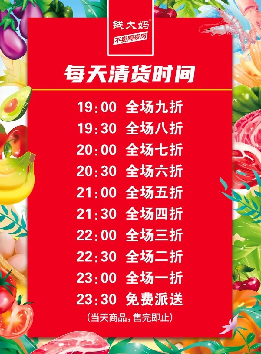 創立於2012年的錢大媽,憑藉「不賣隔夜肉」、「每晚7點開始打折,每隔半小時再降一折」,以及「晚上11點半後免費派送」的銷售策略,截至2021年7月中,內地門店數目已增至3500間。