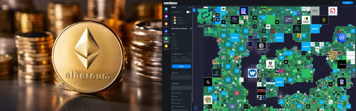 在Sandbox買地,大多數是使用以太幣。