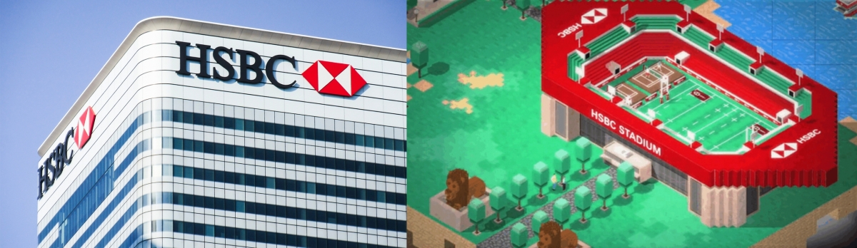 滙豐擬在買下的虛擬土地建設的虛擬體育館。