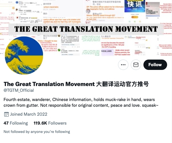 自「大翻譯運動」官方Twitter帳號於3月正式成立至今,已吸引11.9萬人追蹤,人數還在持續增加。