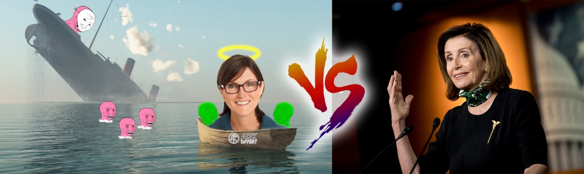 佩洛西(右)夫婦的投資成績,遠勝於女股神Cathie Wood。