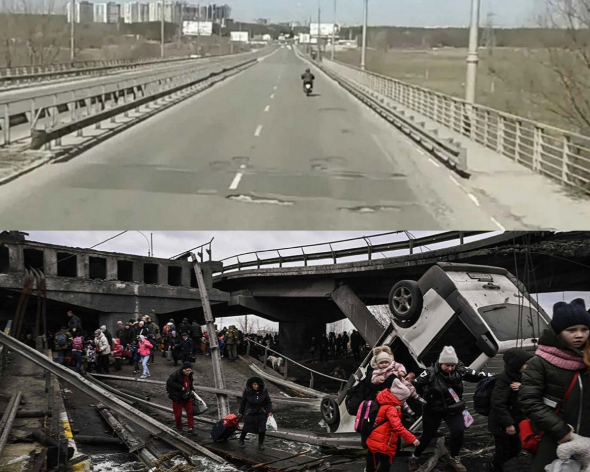 早前為了阻斷俄方的大型軍隊向基輔推進,伊爾平橋已被烏克蘭軍隊摧毀。