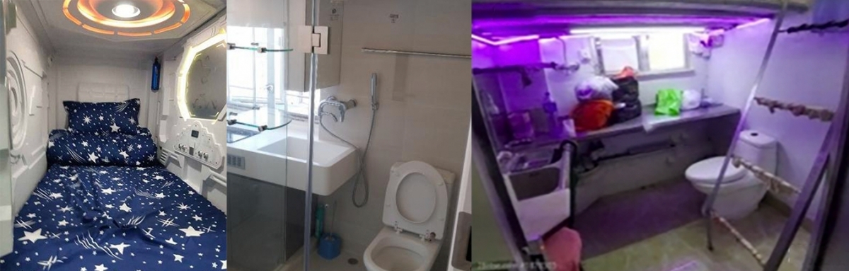 上床下廁的劏房或太空艙瘋狂招租。