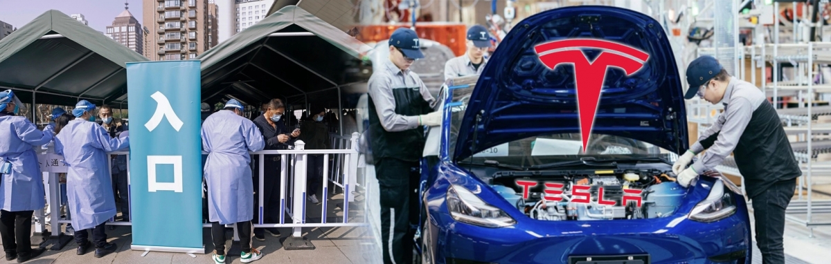 上海疫情令Tesla上海車廠停產大半個月。