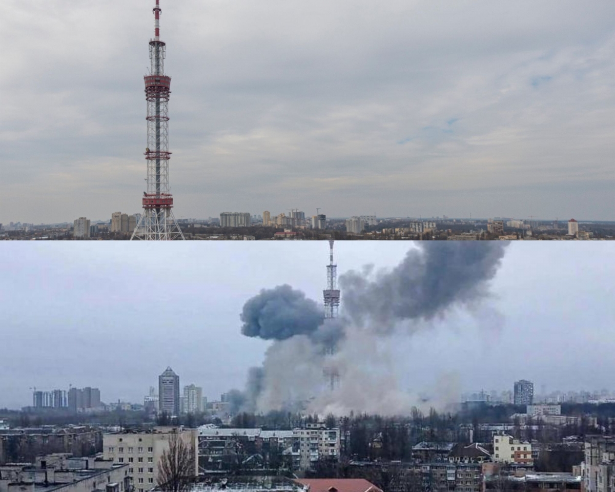 基輔具有指標性的最高建築——電視塔日前亦遭到俄軍火箭襲擊,不過比其他建築幸運的是,其結構並未受到太多影響。