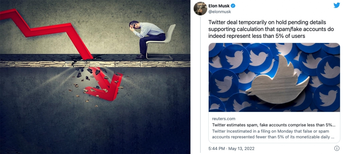 馬斯克日前宣布暫緩對Twitter的收購,散戶不知所措。
