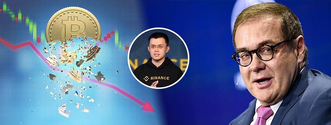 古根漢投資總監Minerd(右)憂比特幣可能跌至8000美元,幣安趙長鵬亦呼籲投資者小心。