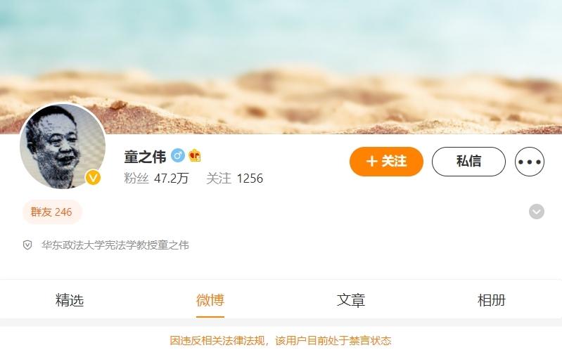 有關文章發佈不久後獲得内地網友大量轉發,但迅速被刪除,童之偉個人微博帳號亦被禁言。