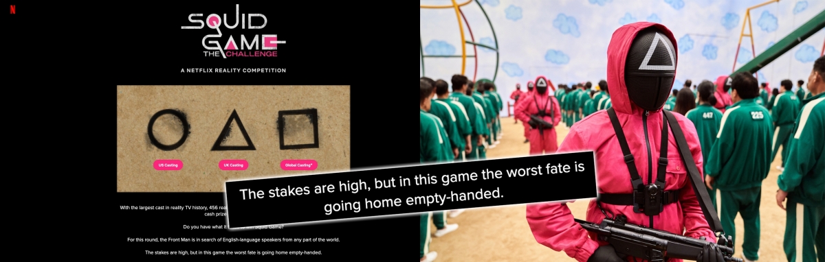 年滿21歲及懂英語即可報名參與魷魚遊戲，輸了不用賠命。