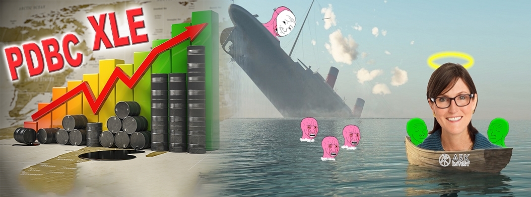 大型ETF中,今年以ARKK表現最差,XLE及PDBC則暴升。