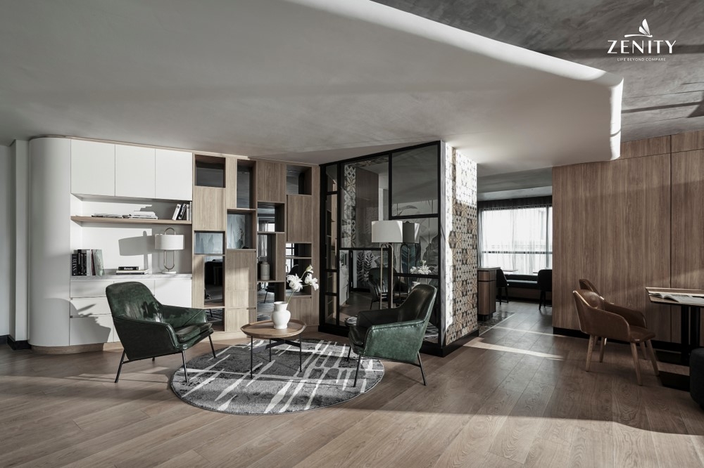 單位榮獲最佳豪華公寓室內設計獎,意念揉合熱帶綠洲與北歐風格,簡約而清新典雅,加上2.7米高樓底,空間感與氣派十足,切合商貿租客對生活品質的追求。(圖片由Ashton Hawks提供)