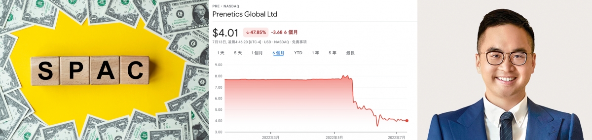 鄭志剛有份投資的Prenetics公司藉SPAC在美國上市後股價大跌逾5成。