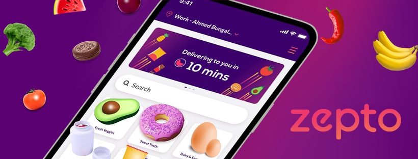 雜貨外送平台「Zepto」的名稱靈感源自時間的最小單位——zeptosecond，體現品牌快速送貨的承諾。