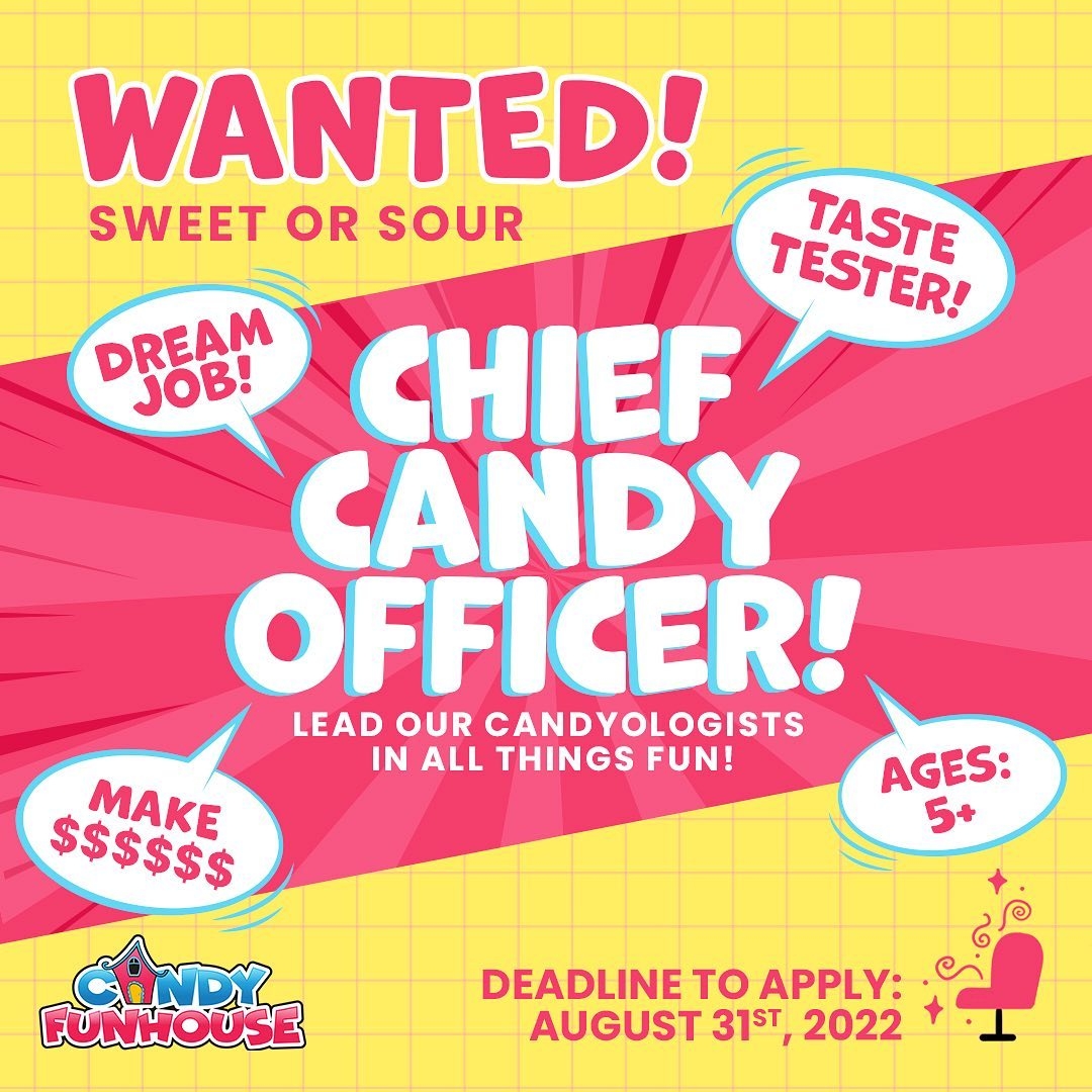 Candy Funhouse將招聘全球首個也是唯一的糖果長(Chief Candy Officer),年薪方面高達10萬加元。