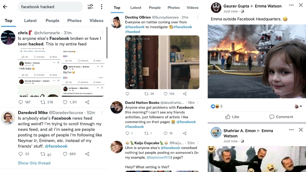 不少網友亦轉場Twitter抱怨,「FB怎麼了」、「還以為個人帳號遭入侵」