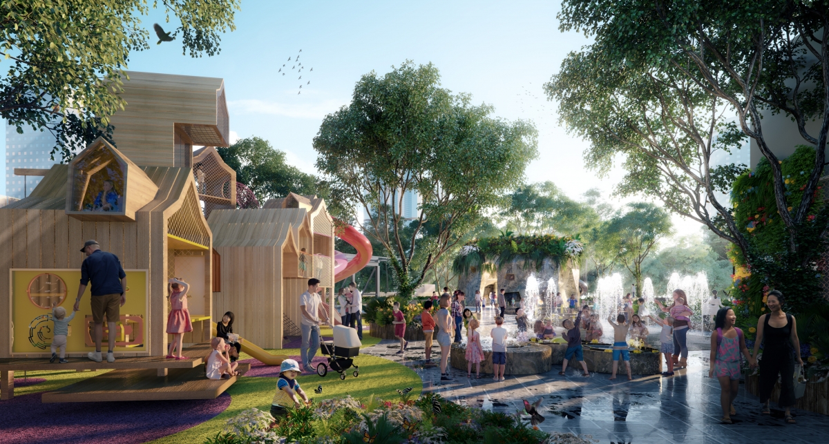 住宅連接 10 英畝的中央公園及Exchange Mall,猶如九龍站物業和西九龍公園一樣