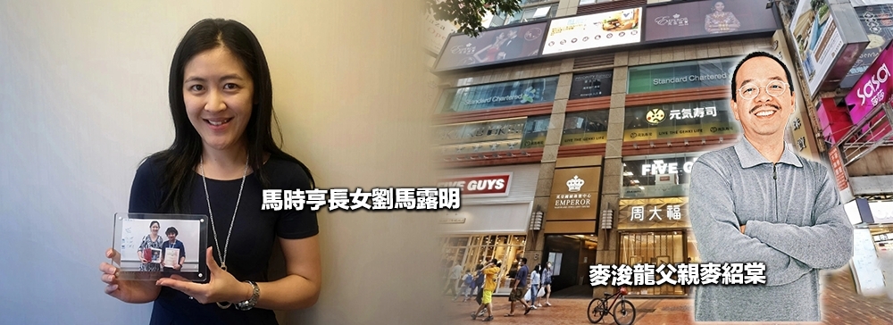 馬時亨長女劉馬露明原以1.1億買入麥紹棠手上的羅素街樓上舖，未料最終竟撻訂