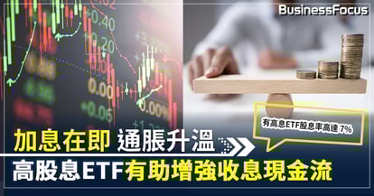 加息在即 通脹升溫 高股息ETF有助增強收息現金流