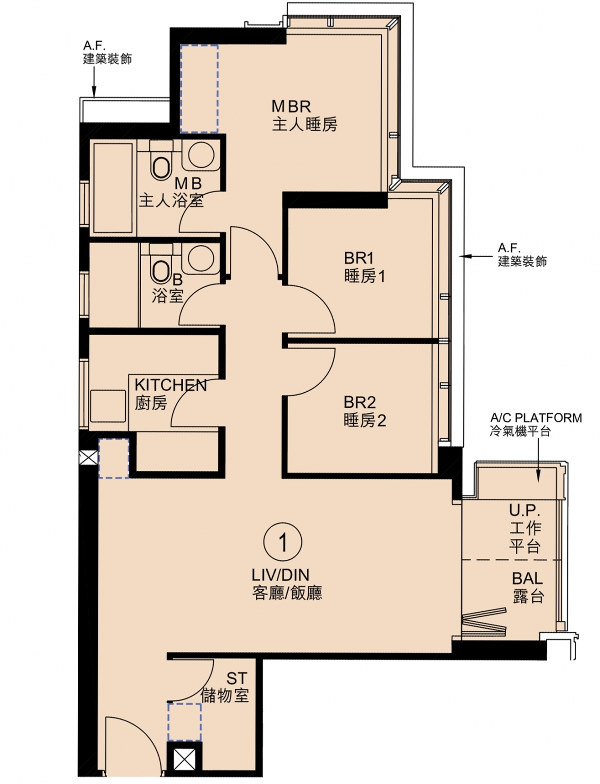 3房示範單位以E座10樓1室為藍本,實用面積683平方呎。
