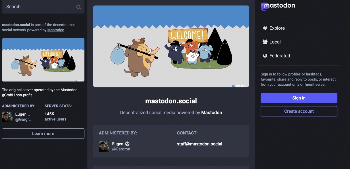 Mastodon的運作方式和Twitter稍有不同，前者是一個「分散式社交網路」，允許用戶加入由不同團體和個人管理的大量不同伺服器。