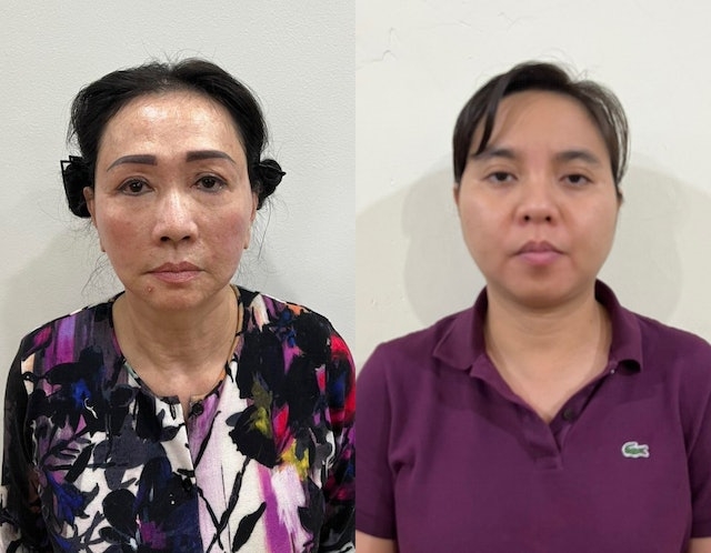 越南女首富張美蘭（左）及他的助理阮芳紅（右）於10月7日同被捕，但阮女據報於10月9日死亡。