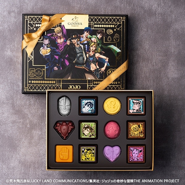 Godiva Japan去年推出的《JOJO 的奇妙冒險》歷代主角系列朱古力禮盒。