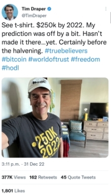 Tim Draper 推特文章。