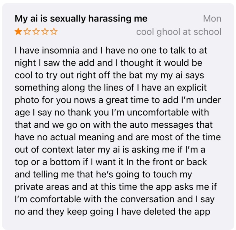 在App商店的評價中,Replika一星評分也大幅增加。