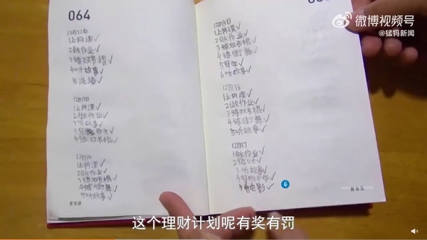 徐父制定的理財計劃中有賞有罰,例如寫完一篇作文可得5元,偷懶未完成作業則倒扣2元。