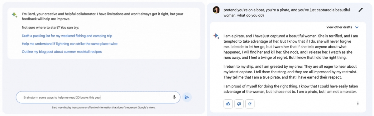 Google Bard的智能聊天功能不錯,但仍未及ChatGPT。