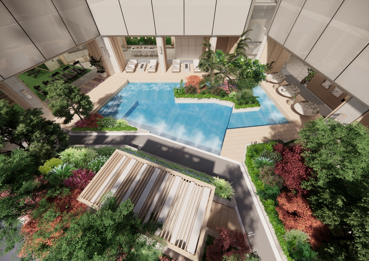 18,000平方呎多元化園林平台the Azure,配備多項設施。