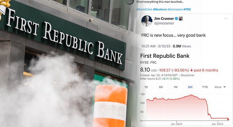 上月初仍有美國股壇名嘴看好第一共和銀行，豈料其股價2日跌逾6成。