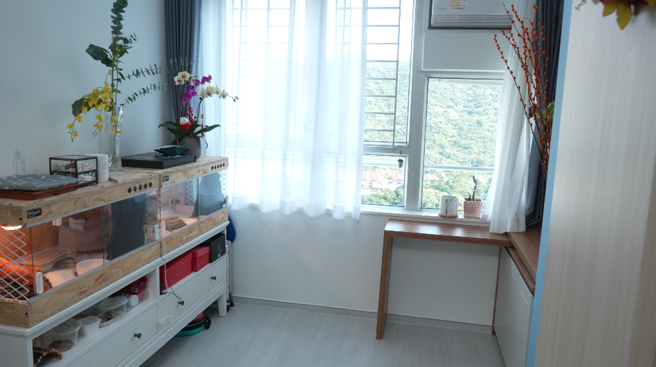 兩夫婦亦不惜工本打造兩人的安樂窩。兩人入住單位447呎，合共花費約35萬元裝修。