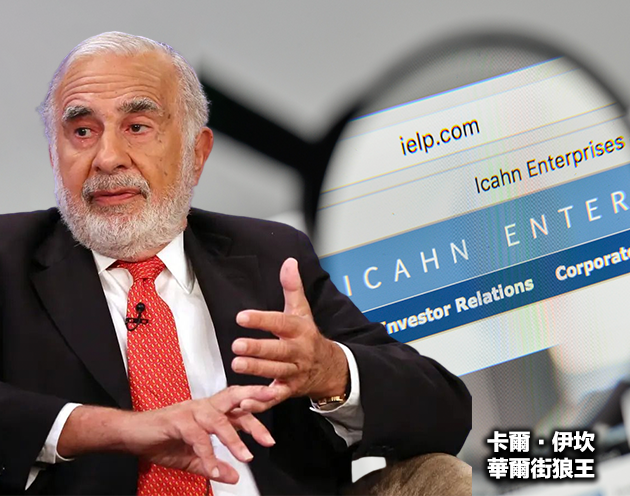 華爾街狼王的伊坎企業遭狙擊，股價大跌2成。