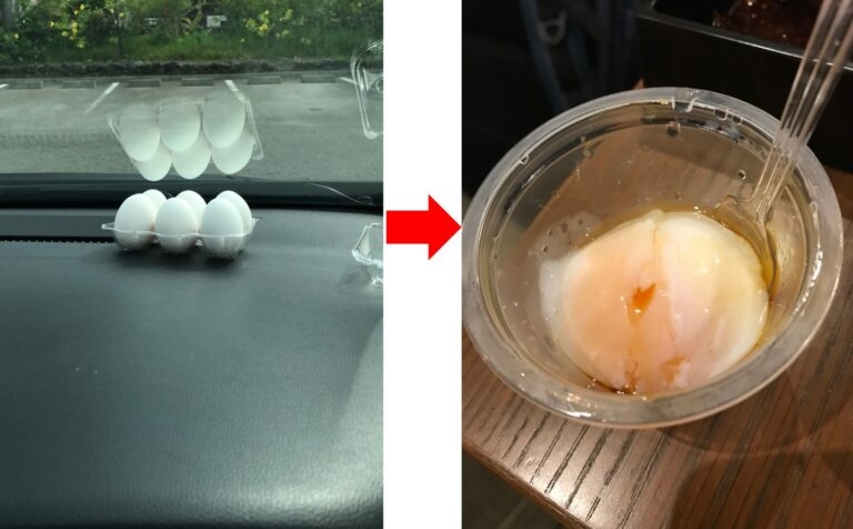 男子的夏日限定菜單:不開火車内悶半熟蛋。