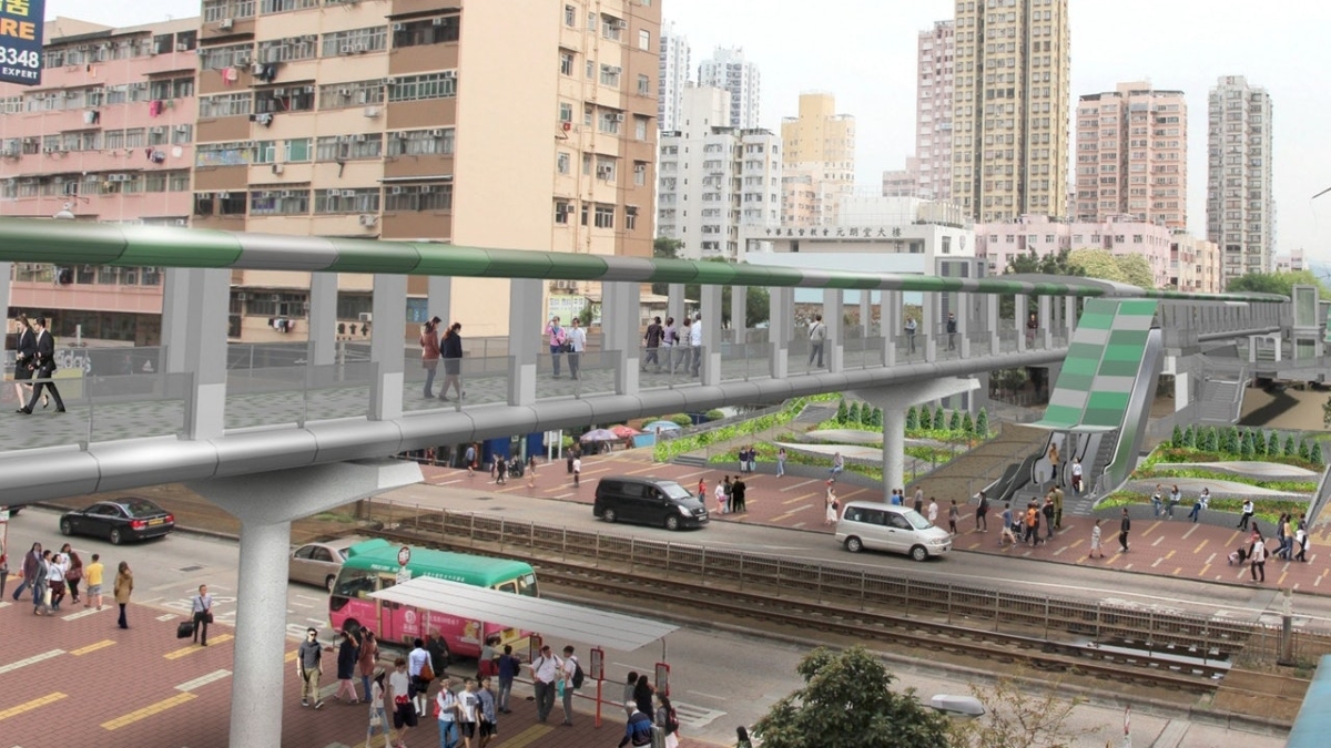 香港元朗史上最貴的「高架行人天橋」，造價高達17億港元，是月球3號的近3倍。