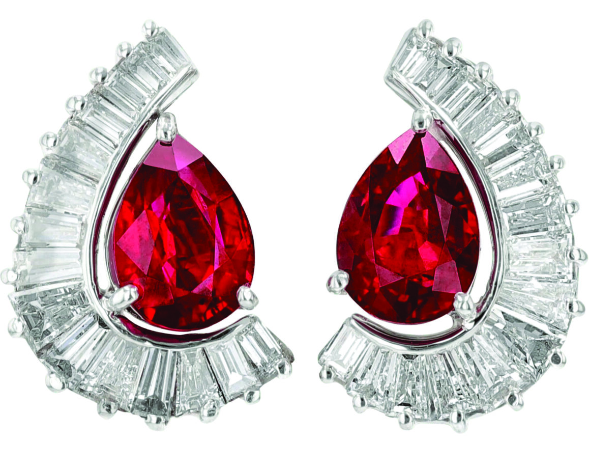 紅寶石配鑽石耳環,Arihant International Co Ltd