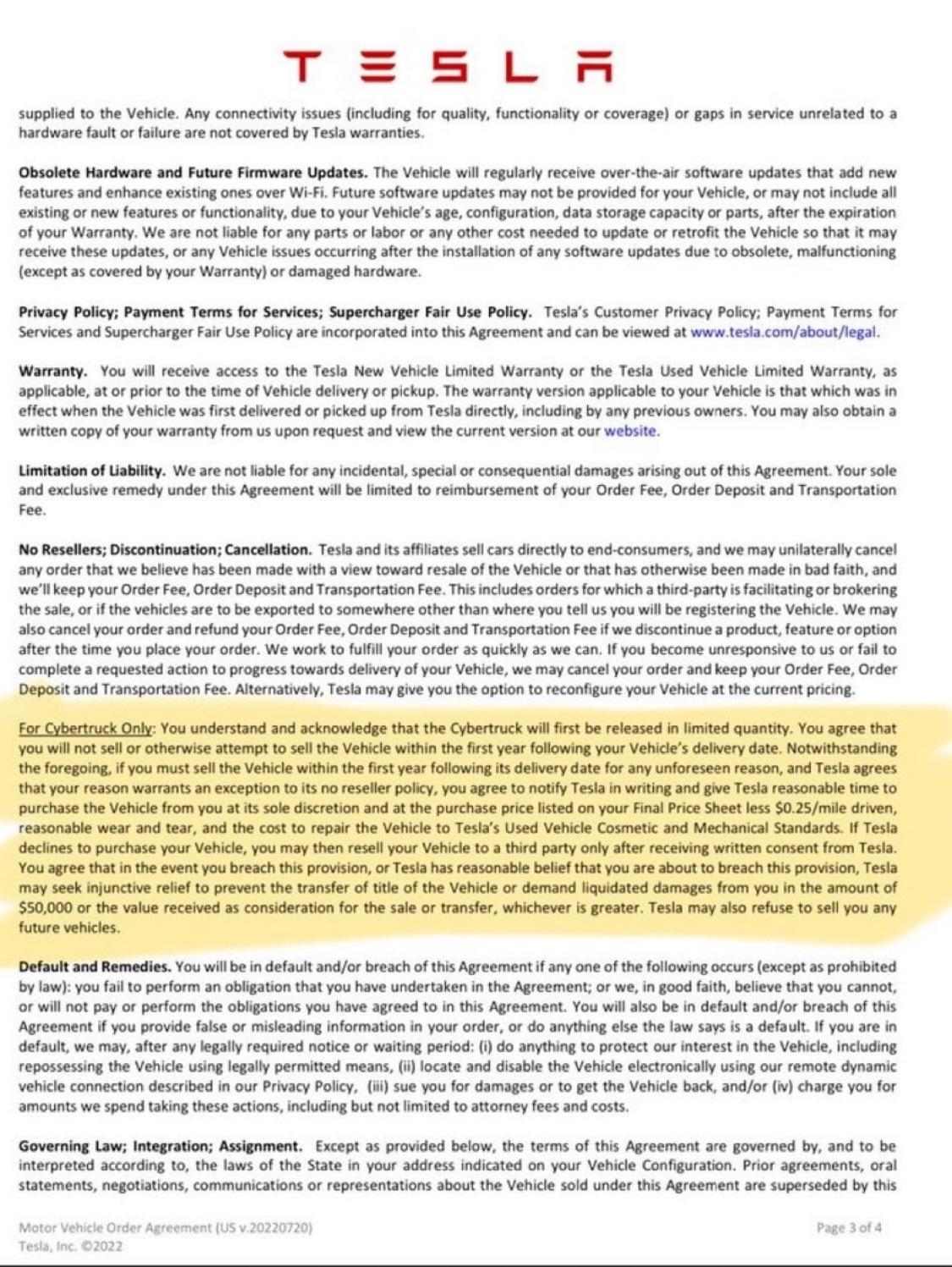 違反Cybertruck特別條例者，可能會遭索償5萬美元（約39萬港元）。