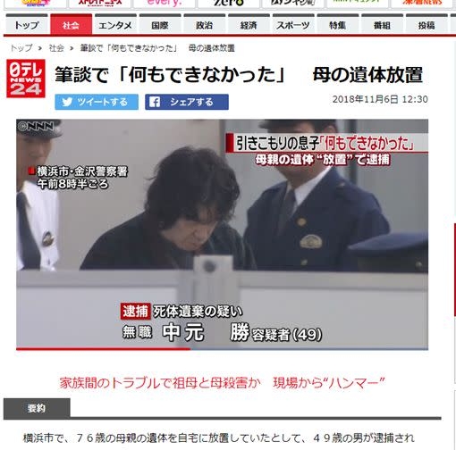 40年不出門繭居男伴屍生活半個月